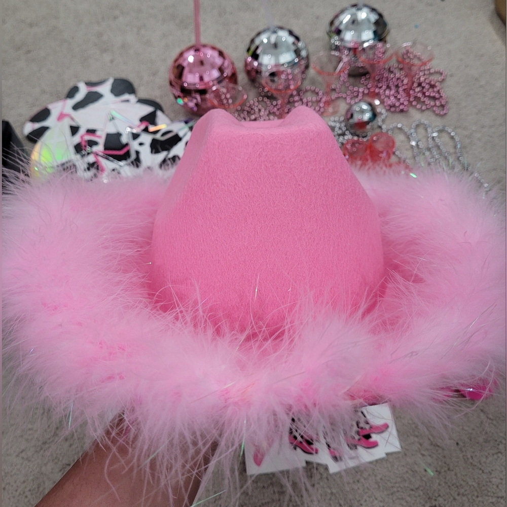 Cowgirl Princess Blingy Black Pink and Silver Party Supplies Set - Picture 6 of 8